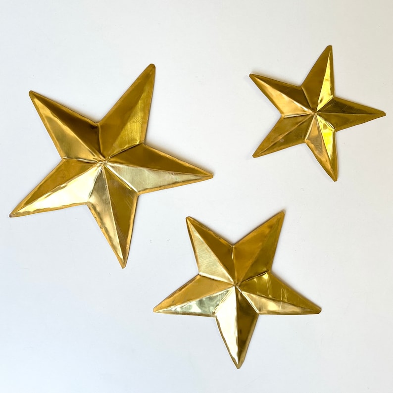Brass Hanging Stars Etsy