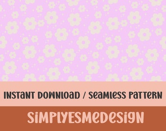 Purple Floral Seamless Pattern, Flower Seamless Pattern, Floral Seamless Pattern, Digital Download, Seamless Pattern