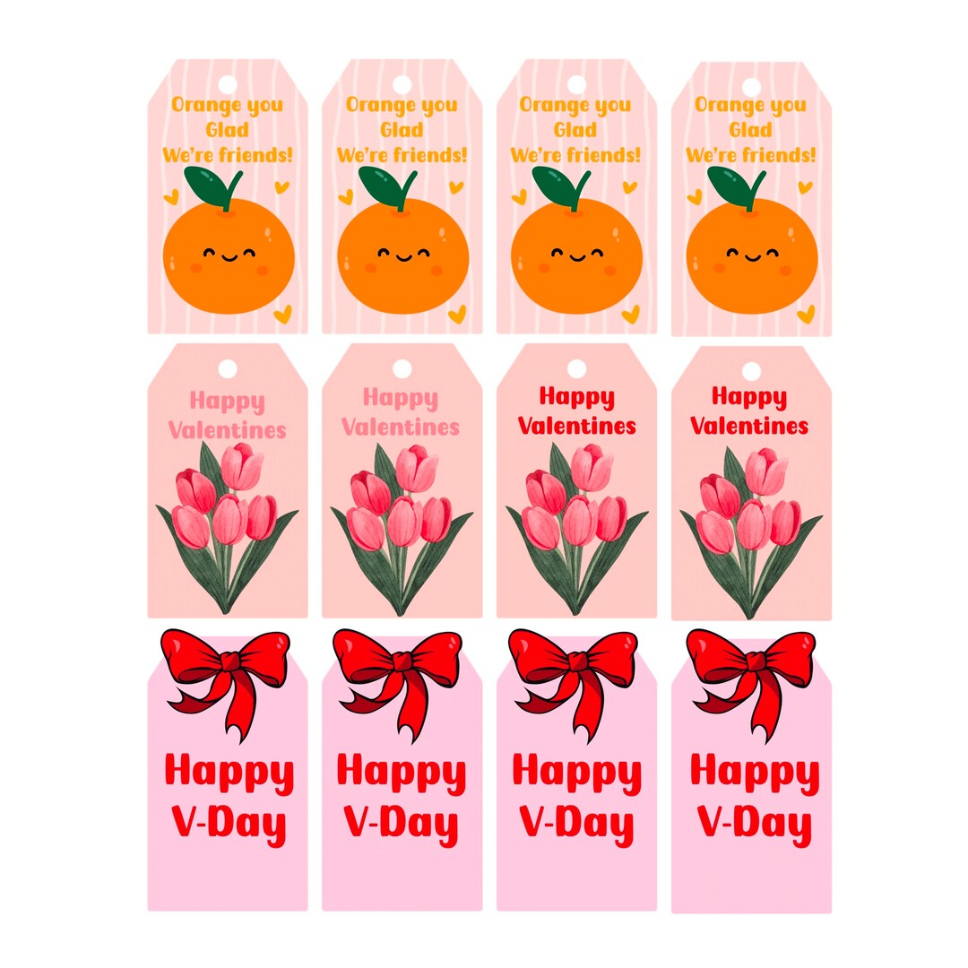 Printable Valentines Gift Tag Printable Kids Valentines Gift Tags Holiday Party Favor Tags