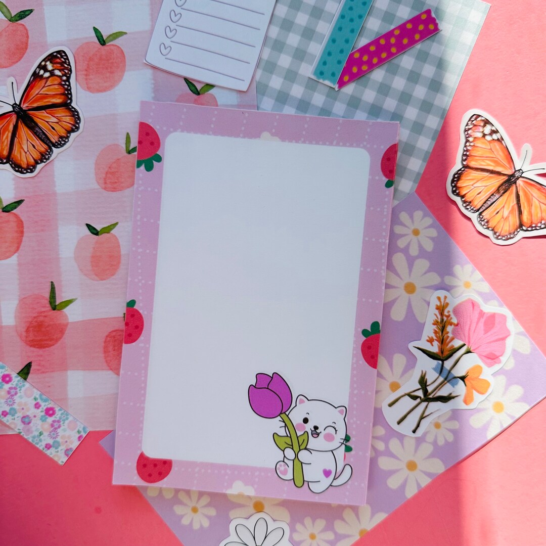 Cute Cat Notepad, Memo Pad, Stationary Notepad, Notes, Planner Pad, to Do List, Journaling Etsy