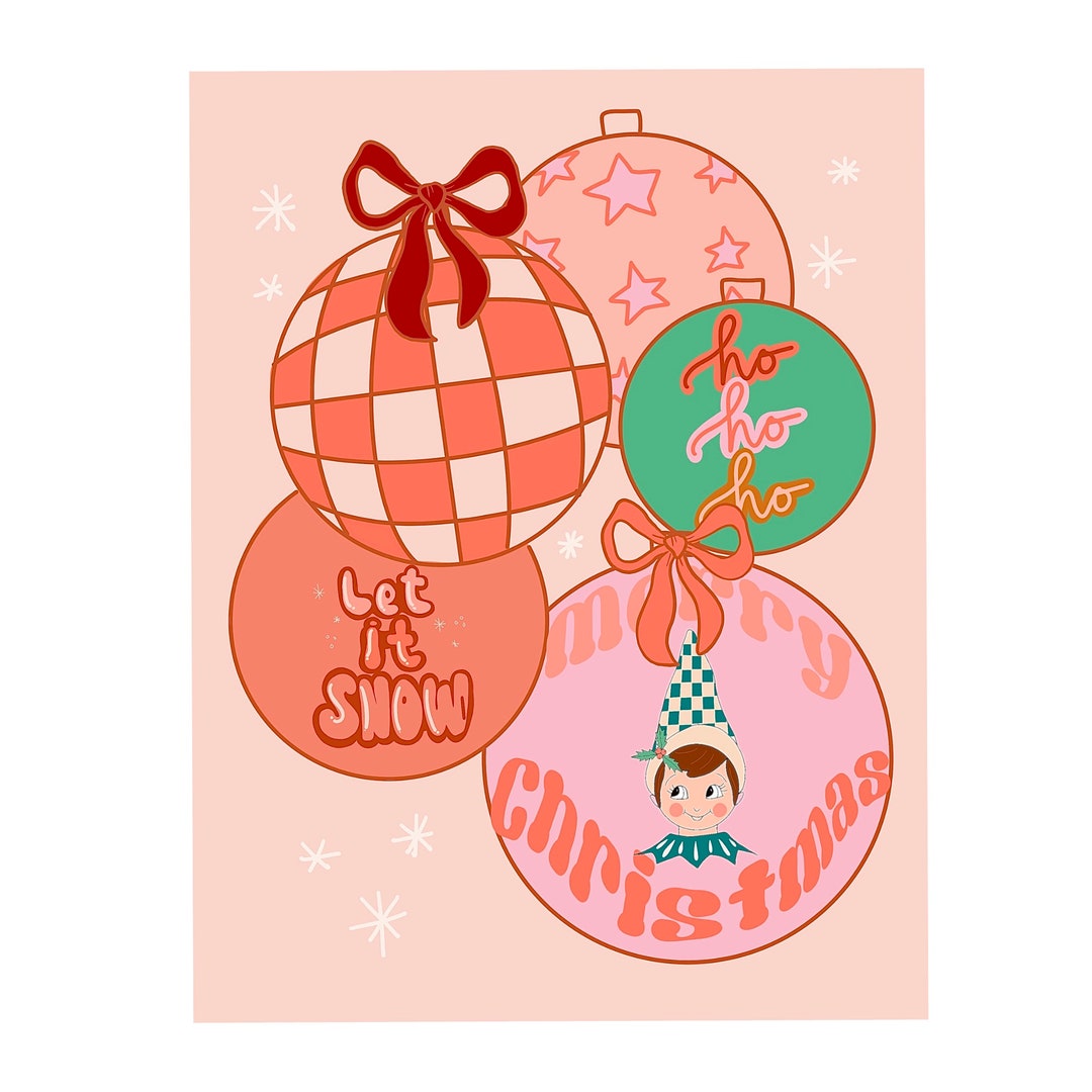 Retro Christmas Printable, Printable Wallart, Wall Decoration ...