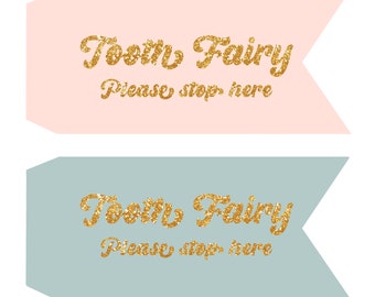 Tooth Fairy pennant flag, printable pennant flag, pastel fairy pennant flags, flags, tooth fairy, glitter tooth fairy pennant