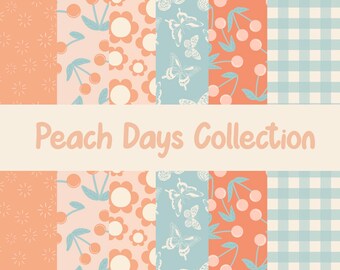 Peach Days Seamless Pattern collection, pastel Seamless Pattern, soft neutral Seamless Pattern, Digital Download, Seamless Pattern