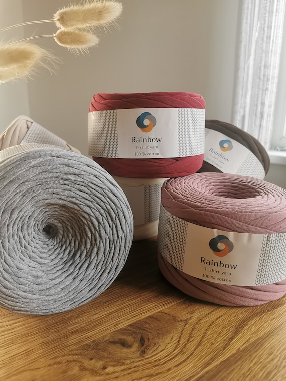 tshirt yarn, premium tshirt 100% Cotton best quality, crocheting bags, baskets, carpets, yarn for bags, 7-9mm 330-380gr 110yards/100m