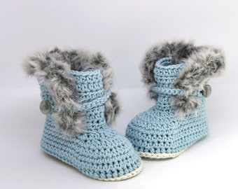 Häkeln Babyschuhe mit Knopf, Baby-Mädchen junge Schuhe, Bio-Baumwolle, Neugeborene Schuhe, Schuhe 0-3 Monate, Schuhe 3-6 Monate, Schuhe 6-9 Monate