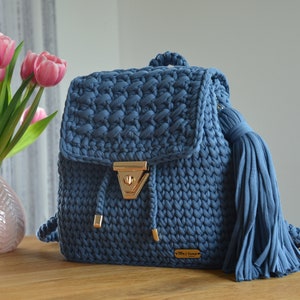 Crochet Handmade Fashion Backpack, T-shirt Backpack, Knitted Backpack ...