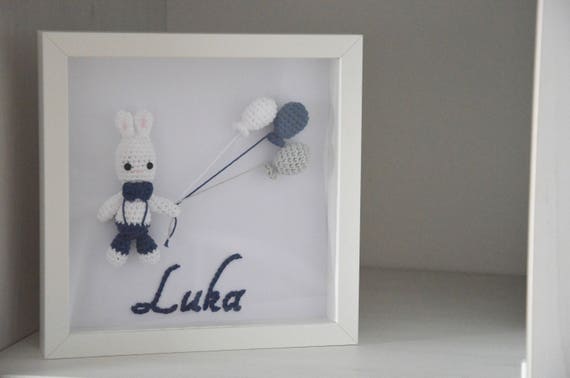 Cadre Personnalise De Bebe Fait Main Lapin Amigurumi De Etsy