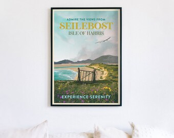 Seilebost // TRAIGH Series | ISLE of HARRIS | Vintage Travel Poster | Scotland Art Print by The Herring Girl | A2