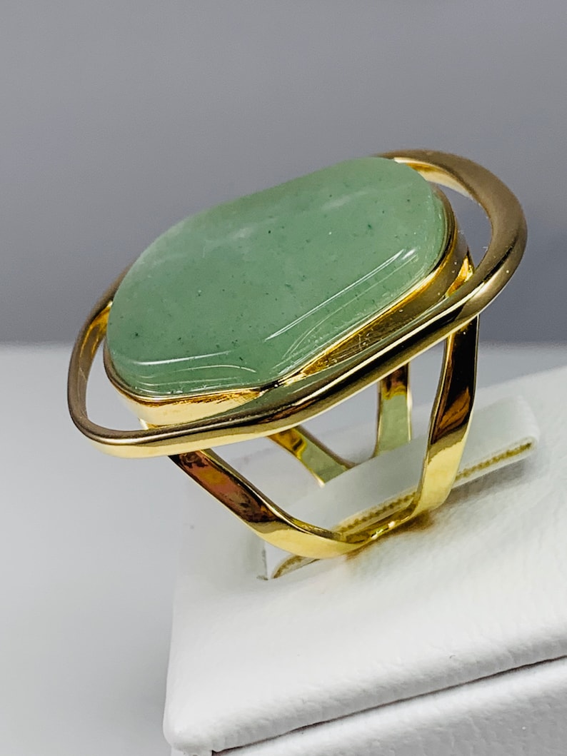 Ring MD 1183 AU Green Agate