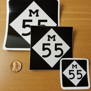 M55 バンパーステッカー (1) 2"x2", (1) 3"x3", (1) 4"x4"