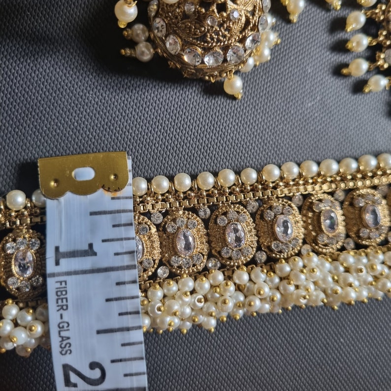 Pakistani gold choker set Clearance