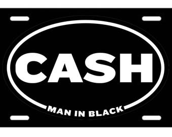 Johnny Cash 'The Man in Black' License Plate/Tag