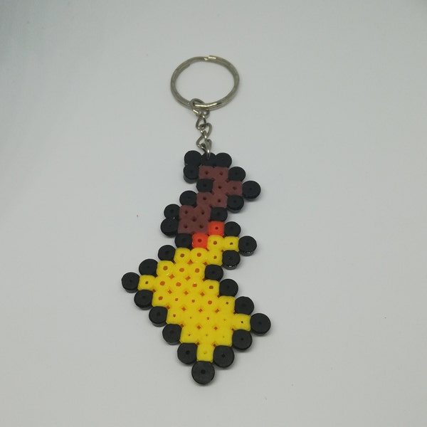 Porte-clés de queue Pikachu Porte-clés de perles Hama Souris électrique