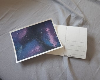 Handpainted Galaxy Postcards [5] - Unique Space-Themed Art | Vibrant, Starry Designs | Perfect for Sending or Framing