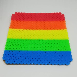 Rainbow [set of 4] hama/Perler bead coasters/decals