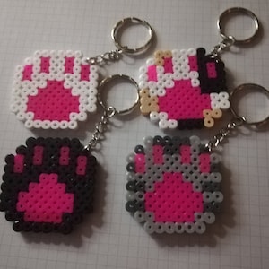 Paw Print keyrings / keychains hama beads handmade