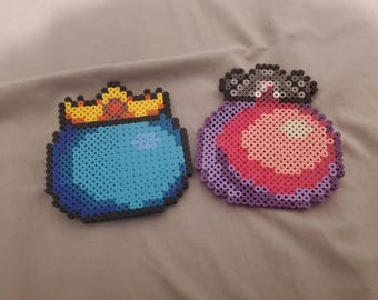 Handmade King Slime & Queen Slime Coasters | Custom Hama Bead Art | Unique Gaming-Inspired Home Decor