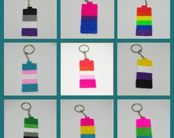 LGBT hama bead Keyrings/ Keychains