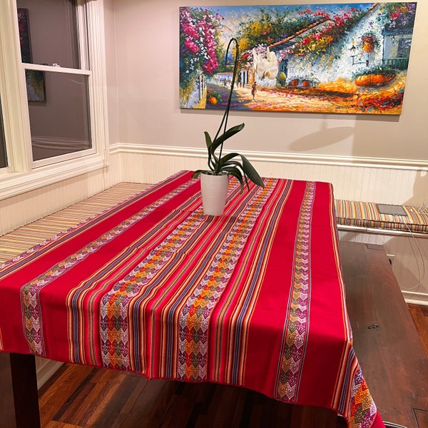 Peruvian Manta 84"x42" or 48"x42"/Tribal fabric blankets/Peru Textile Tablecloth/Andean Aguayo/Ethnic Blanket Fabric