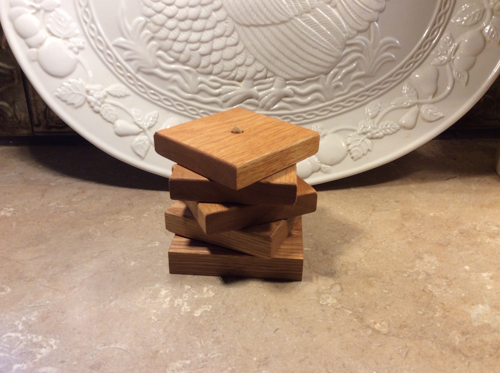 Oak coasters set of 4 Etsy