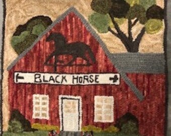 Black Horse Farm hooked rug