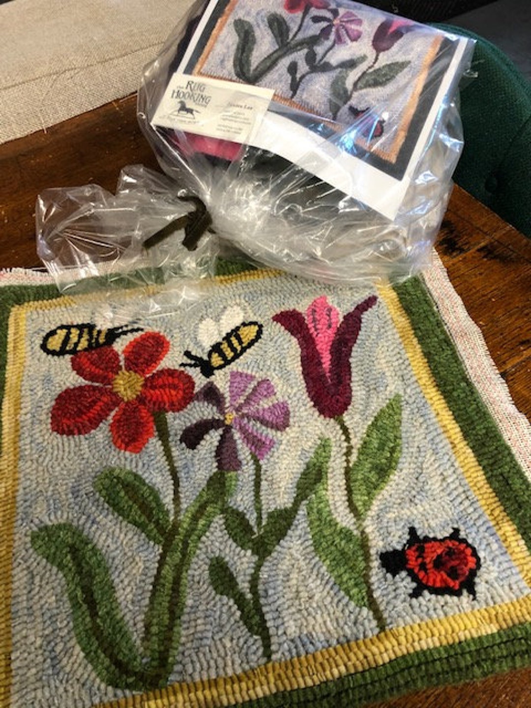 Spring Hooked Rugs Spring Fling Rug Hooking Pattern and Wool Kit - Etsy