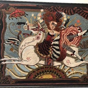 Sowing Her Wild Oats Hooked Rug