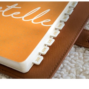 PU leather Index Stickers, Monthly Tab Stickers, Gold Foil, Premium Quality