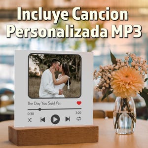 Placa Acrílica y Canción Personalizada para Aniversarios, Cumpleaños Regalo para Mujer o Regalo Para Hombre Regalo de San Valentin