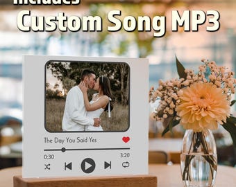 Personalized Acrylic Plaque with Custom Song MP3 and LED Base – Perfect Valentine Gift