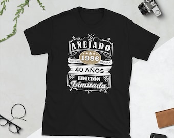Camiseta Cumpleaños 40 1986 40th Birthday Cuarenta Años Original Añejado Spanish Edition Limitada Limited Edition T-Shirt