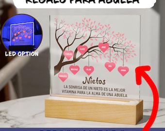 Regalo para Abuela Personalizado con Nombres de Nietos este Día de las Madres Personalized Mother's Day Gift in Spanish for Grandma