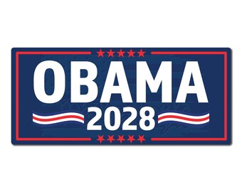 Obama 2028 Bumper Sticker - Waterproof Political Sticker - Funny Election Humor Decal - Anti-Establishment Outdoor Car Laptop Sticker (7x3)