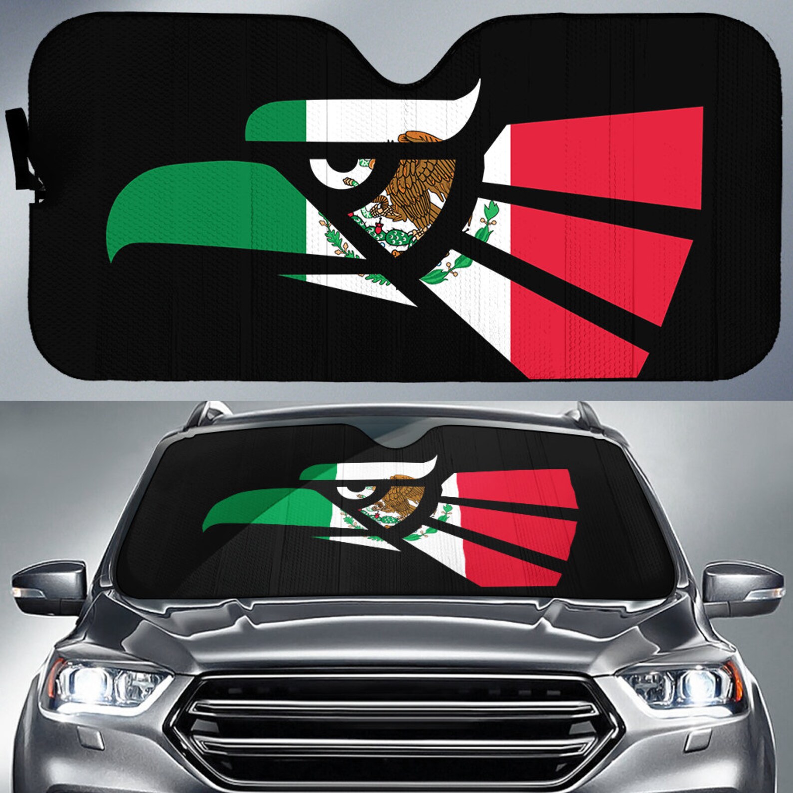 Auto Shade Hecho En Mexico Eagle Design With Mexican Flag Etsy UK