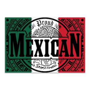 Proud Mexican Sticker Decal Mexican Heritage Vinyl Decal Orgullo Mexicano Latino Pride Weatherproof Mexico Sticker for Cars Bandera Mexicana