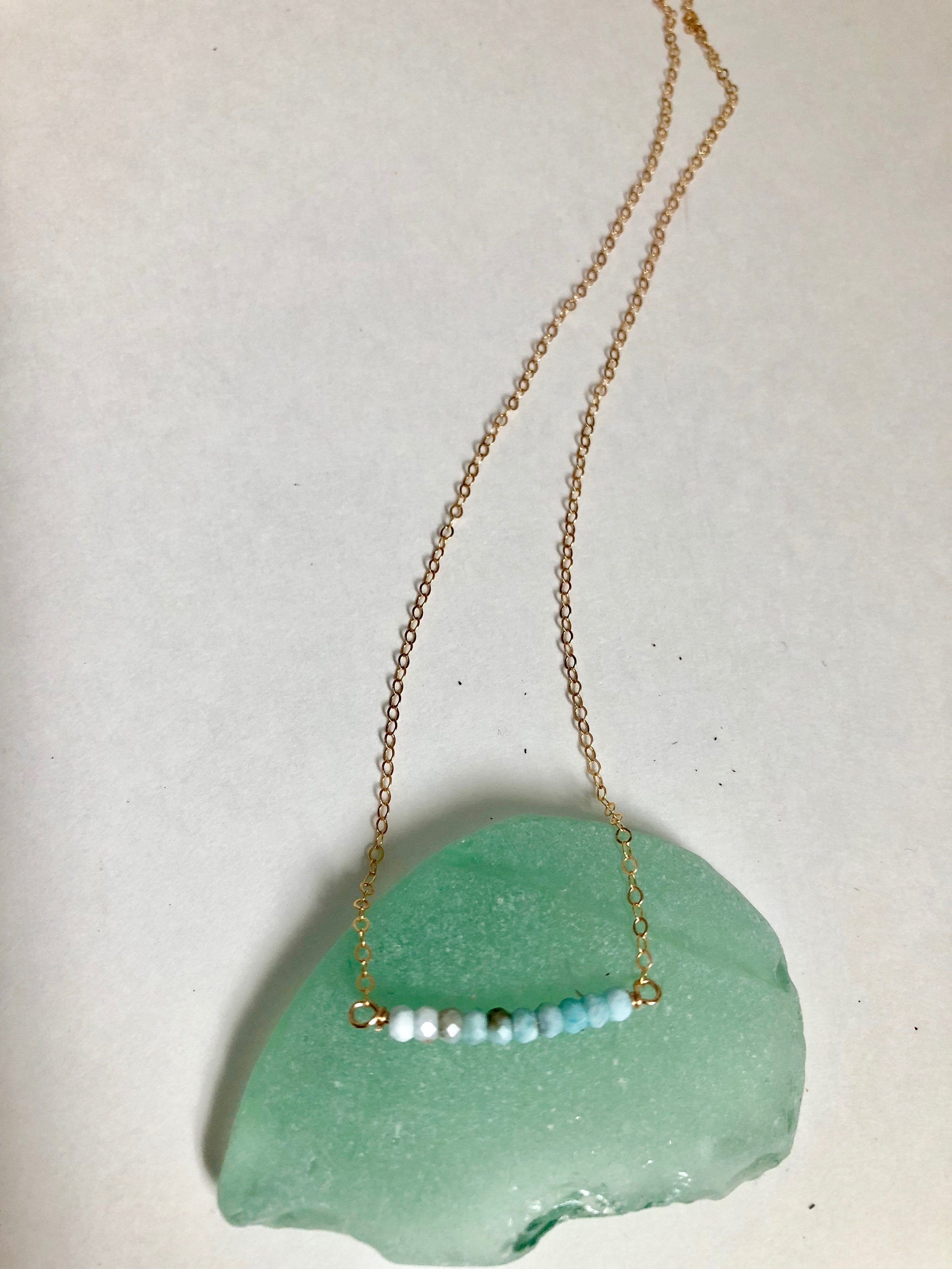Collar De 43 Cm Con Gemas De Piedra Lunar Arcoíris Natural De 4 A