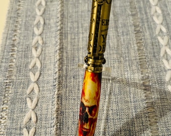 Fire Fighter flaming skull true fire Theme Ball point Twist Pen