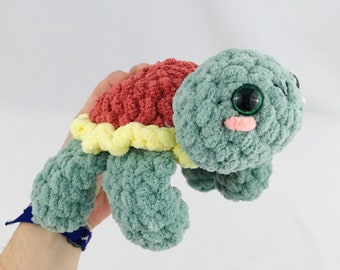 Flower Turtle Crochet Pattern with Pizza Turtle Mod