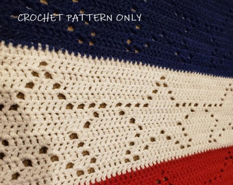 CROCHET PATTERN -- Stars and Stripes Lab Blanket