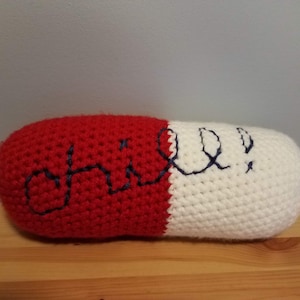 Crochet Chill Pill Stuffed Gag Gift
