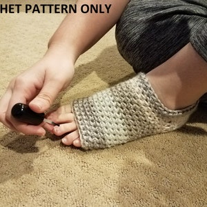 Arachnid Yoga Socks Crochet Pattern Toeless No Heel Barefoot