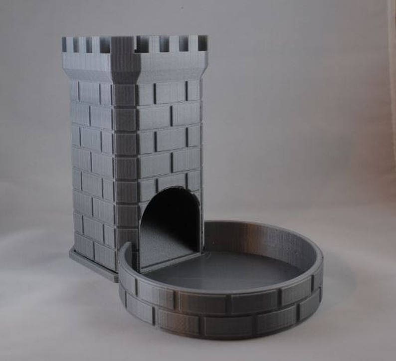 3D Printed Castle Dice Tower With Tray Dungeons and Dragons Etsy