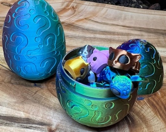 Mystery Dragon Egg with mini critters - 3D printed