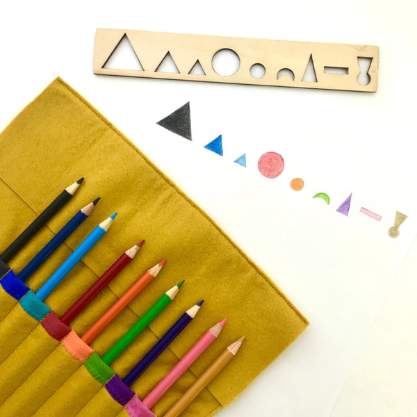 Montessori Grammar Pencil Roll - Now gray or gold options!