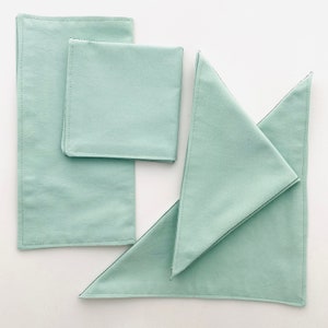 Napkin Folding activity - Aqua fabric