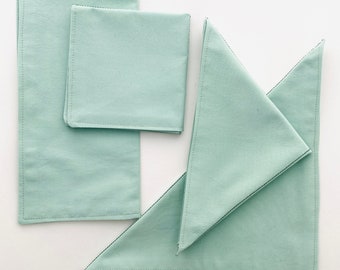 Napkin Folding activity - Aqua fabric