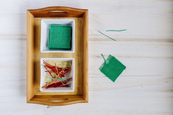 Burlap Thread Pulling Activity: Fine Motor Skills