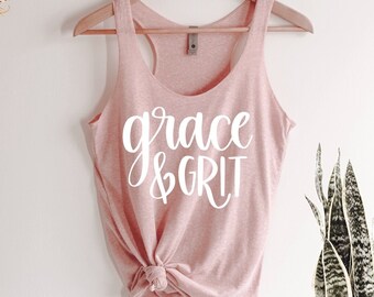 Grace & Grit Tank Top: Christian Girl Boss Shirt (Plus Size)