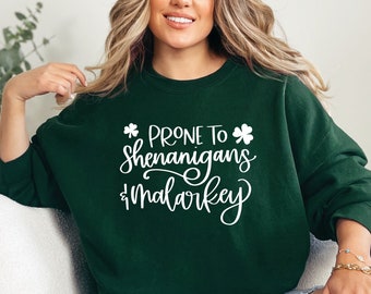 Sujet aux manigances et à la chemise Malarkey Sweat-shirt drôle de la Saint-Patrick T-shirt vert de la Saint-Patrick que je pince dans le dos, grande taille 2X 2XL 3X 3XL 4X 4XL