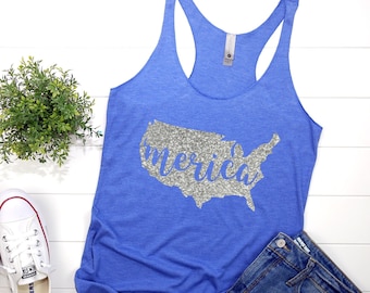 Women's 4th Of July Tank Top, Merica Tank Top, Merica Shirt, Cute July Fourth Tank, 4th Of July Women, Cute 4th Of July Shirt, America Shirt